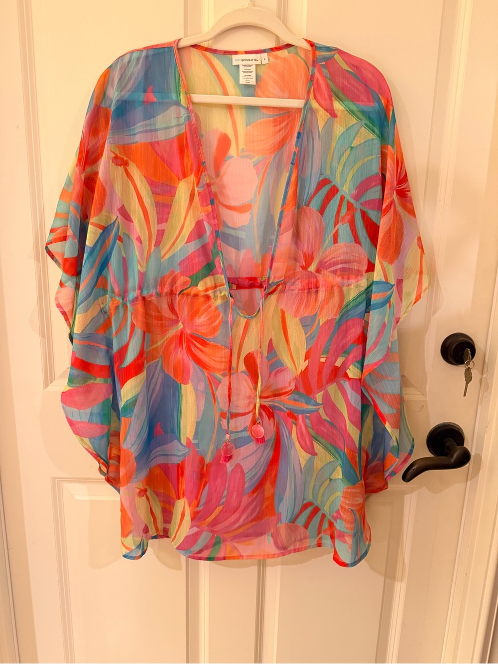 Bleu Rod Beattie Bellissimo Botanica V-Neck Caftan Swim Cover-Up NWOT - Picture 2 of 6